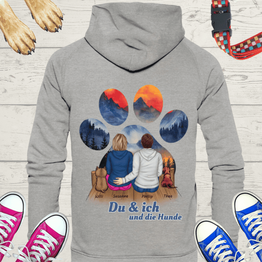 Kuscheliger Hoodie für Paare "Du & ich und der Hund - Basic Unisex Hoodie