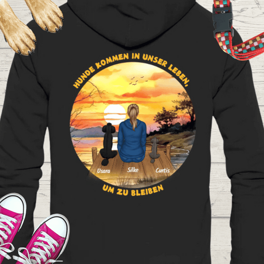 Kuscheliger Premium Hoodie "Hunde kommen in unser Leben, um zu bleiben" - Premium Unisex Hoodie