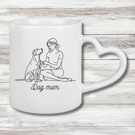 Tasse mit Herzhenkel Dog mom