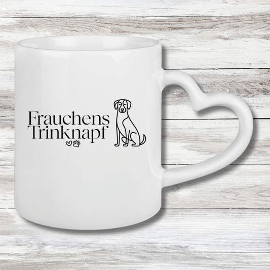 Tasse mit Herzhenkel Frauchens Trinknapf