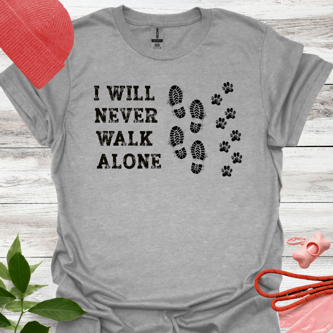 I will never walk alone. T-Shirt für Hundeliebhaber. Unisex Softstyle T-Shirt