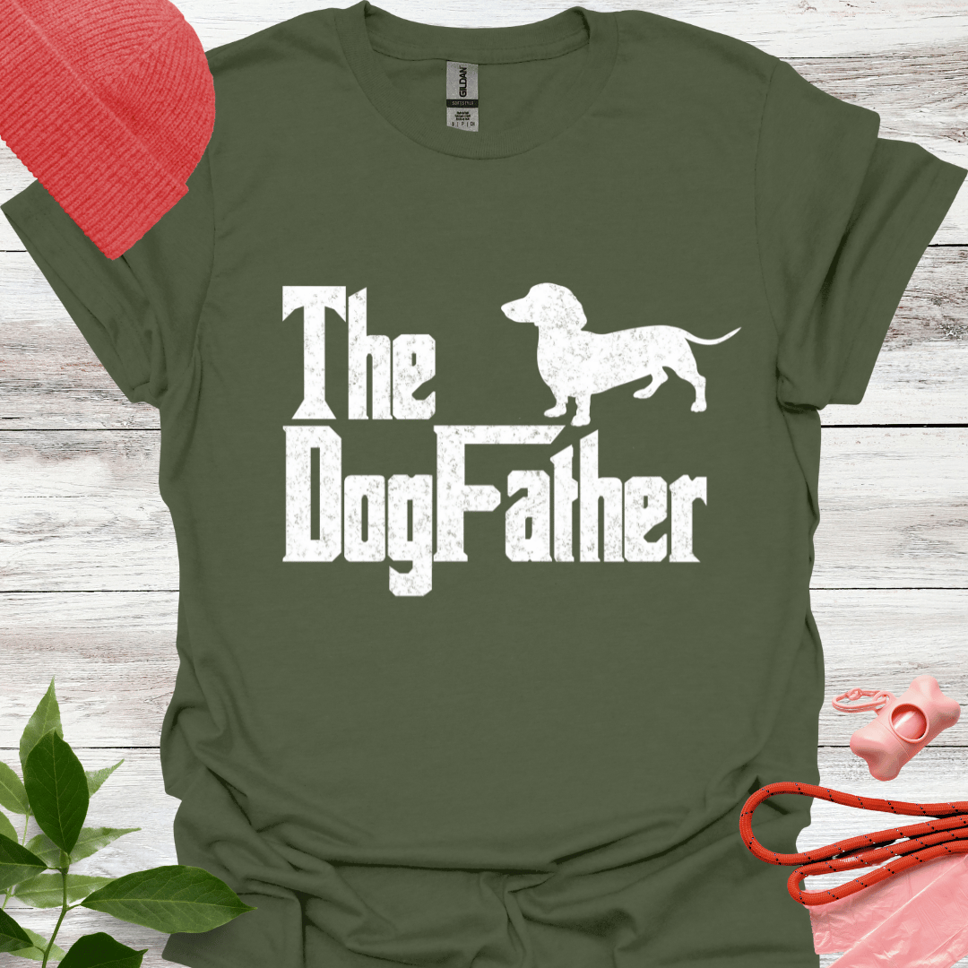 The Dogfather, Lustiges T-Shirt für Dackelliebhaber, Unisex Softstyle T-Shirt