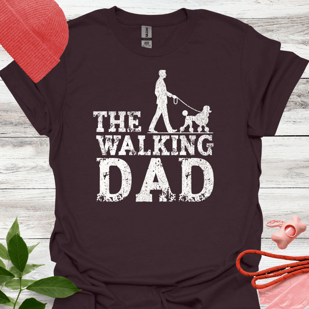 The Walking Dad, Lustiges T-Shirt für Pudelliebhaber, Unisex Softstyle T-Shirt