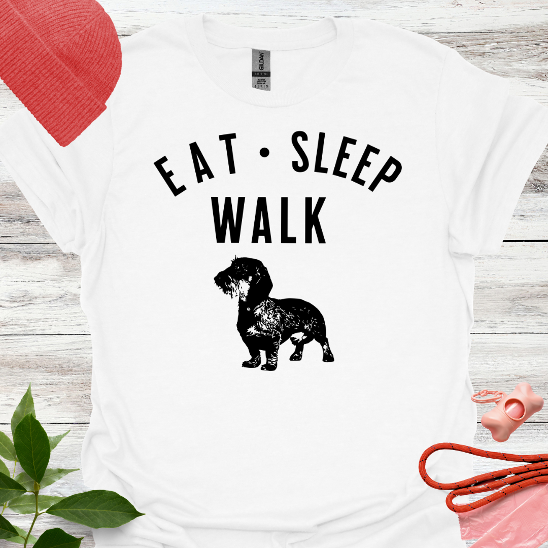 Eat, sleep, walk Dackel, Lustiges T-Shirt für Dackelliebhaber, Unisex Softstyle Shirt