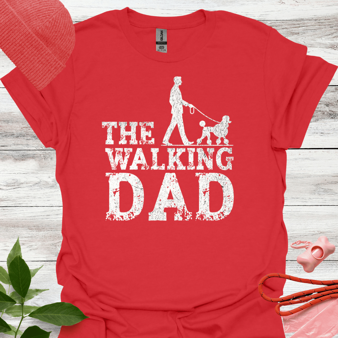 The Walking Dad, Lustiges T-Shirt für Pudelliebhaber, Unisex Softstyle T-Shirt