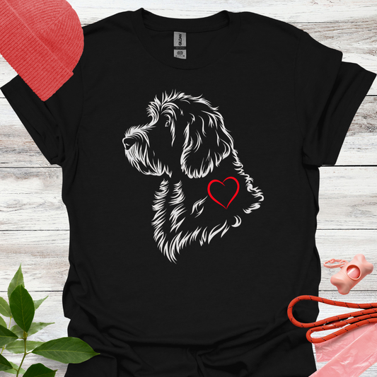 Golden Doodle mit Herz, T-Shirt für Golden Doodle Liebhaber, Unisex Softstyle T-Shirt