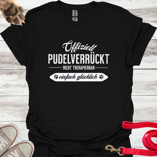 Offiziell Pudelverrückt, Lustiges T-Shirt für Pudelliebhaber, Unisex Softstyle T-Shirt