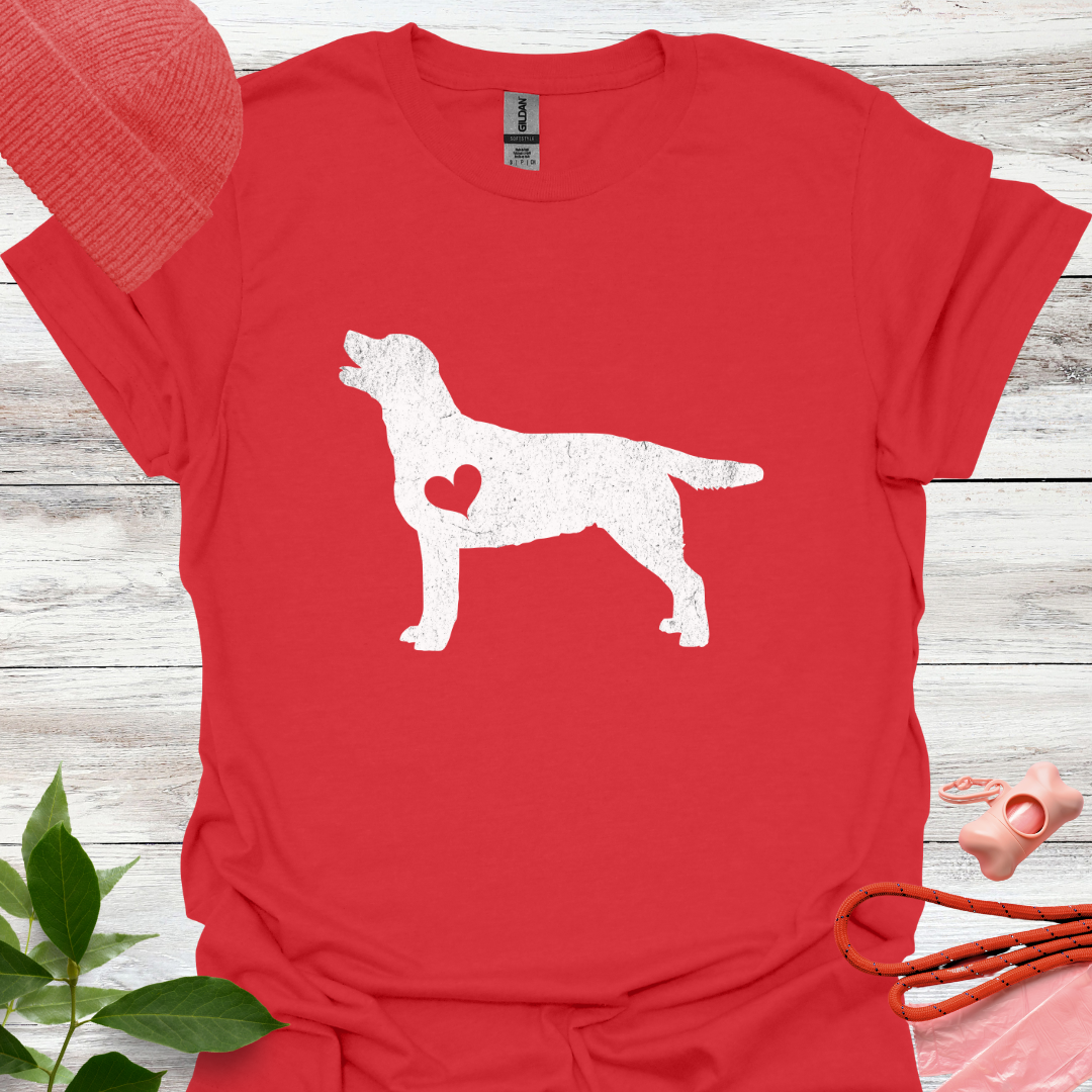 Labrador mit Herz, T-Shirt für Labradorliebhaber, Unisex Softstyle T-Shirt