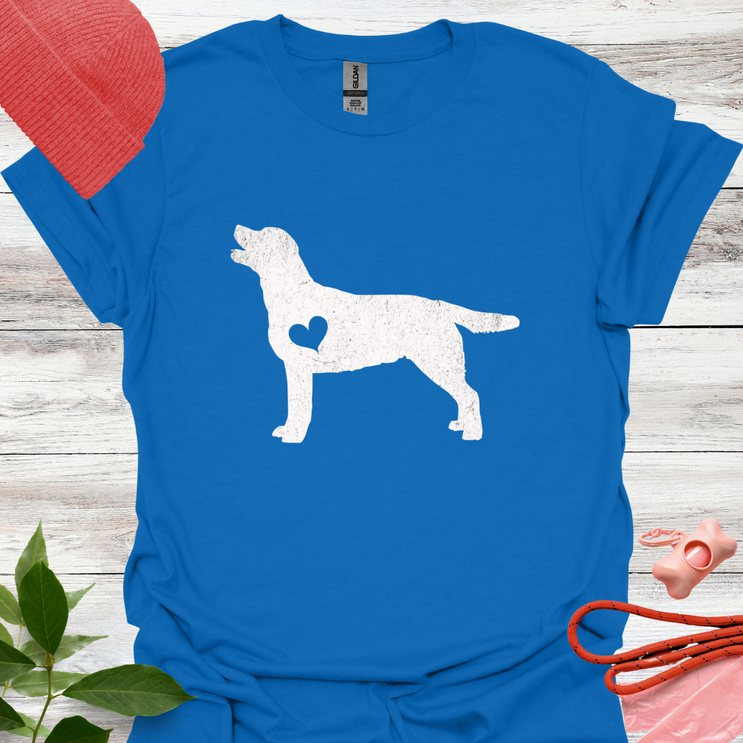 Labrador mit Herz, T-Shirt für Labradorliebhaber, Unisex Softstyle T-Shirt