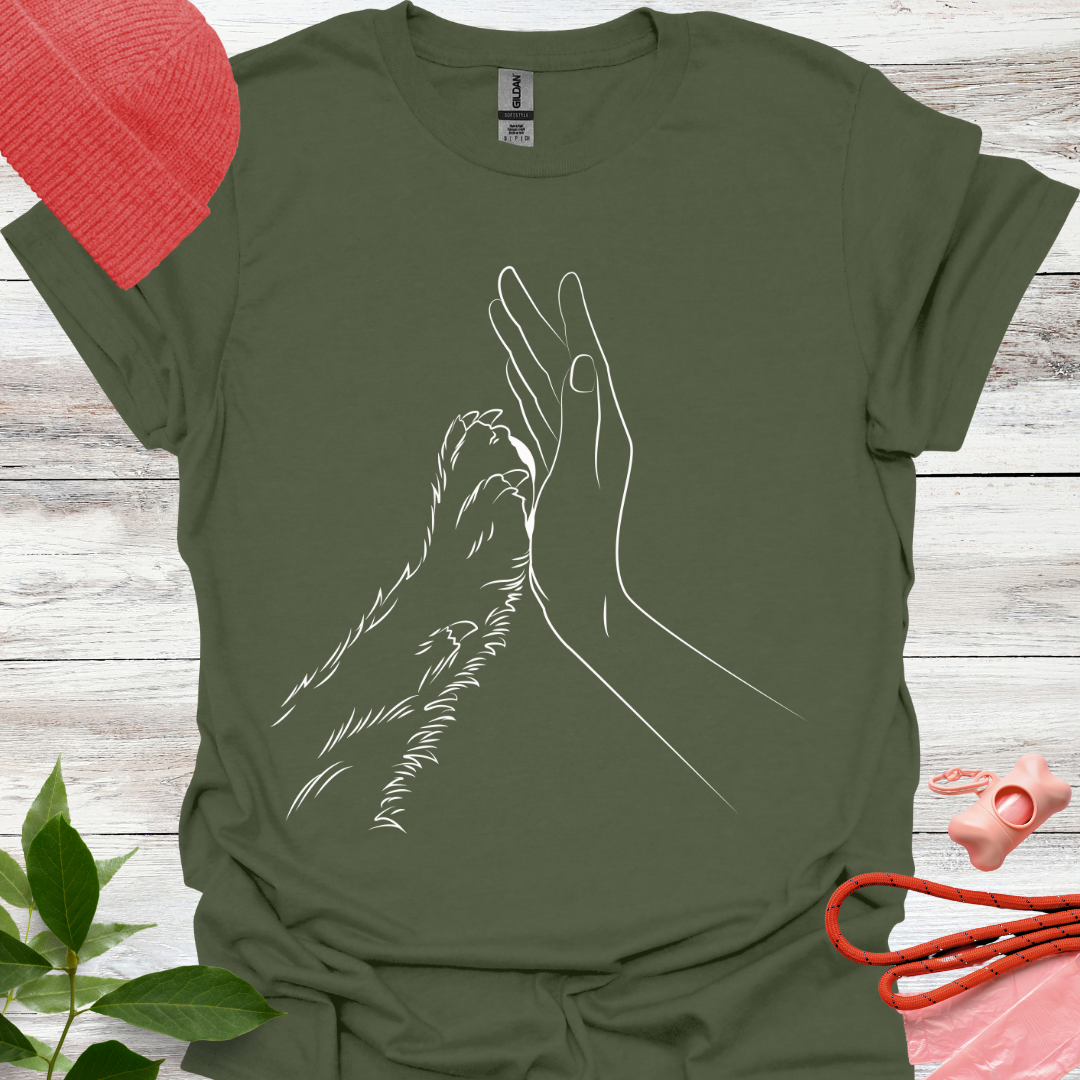 Hand und Pfote, T-Shirt für Hundeliebhaber, Unisex Softstyle T-Shirt