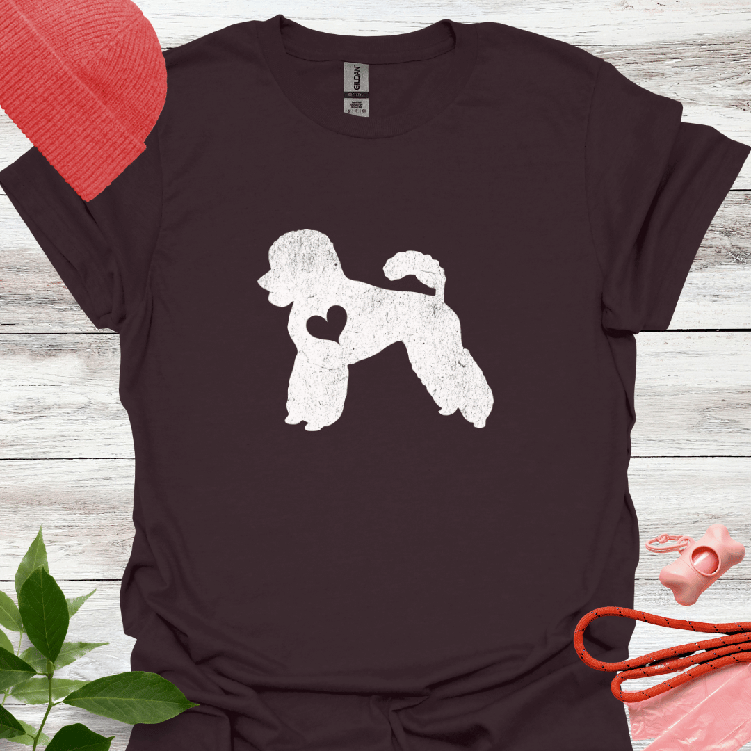 Pudel mit Herz, T-Shirt für Pudelliebhaber, Unisex Softstyle T-Shirt