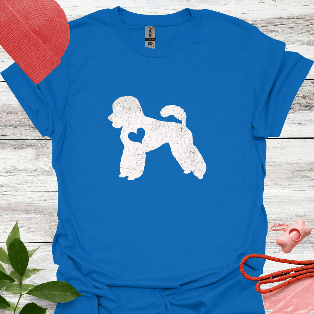 Pudel mit Herz, T-Shirt für Pudelliebhaber, Unisex Softstyle T-Shirt