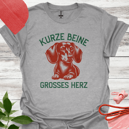 Kurze Beine, Großes Herz, T-Shirt für Dackelliebhaber, Unisex Softstyle T-Shirt