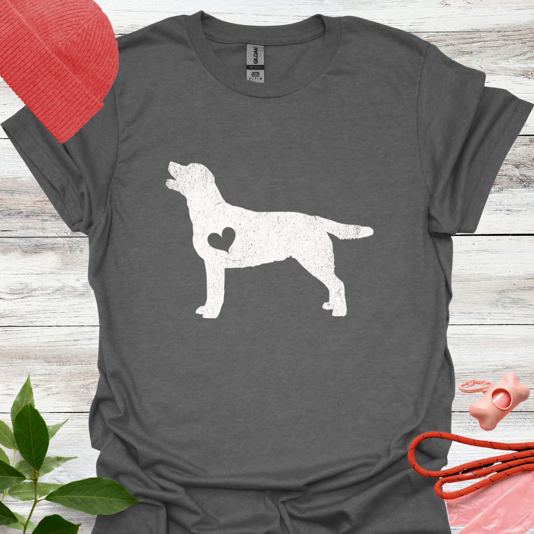 Labrador mit Herz, T-Shirt für Labradorliebhaber, Unisex Softstyle T-Shirt