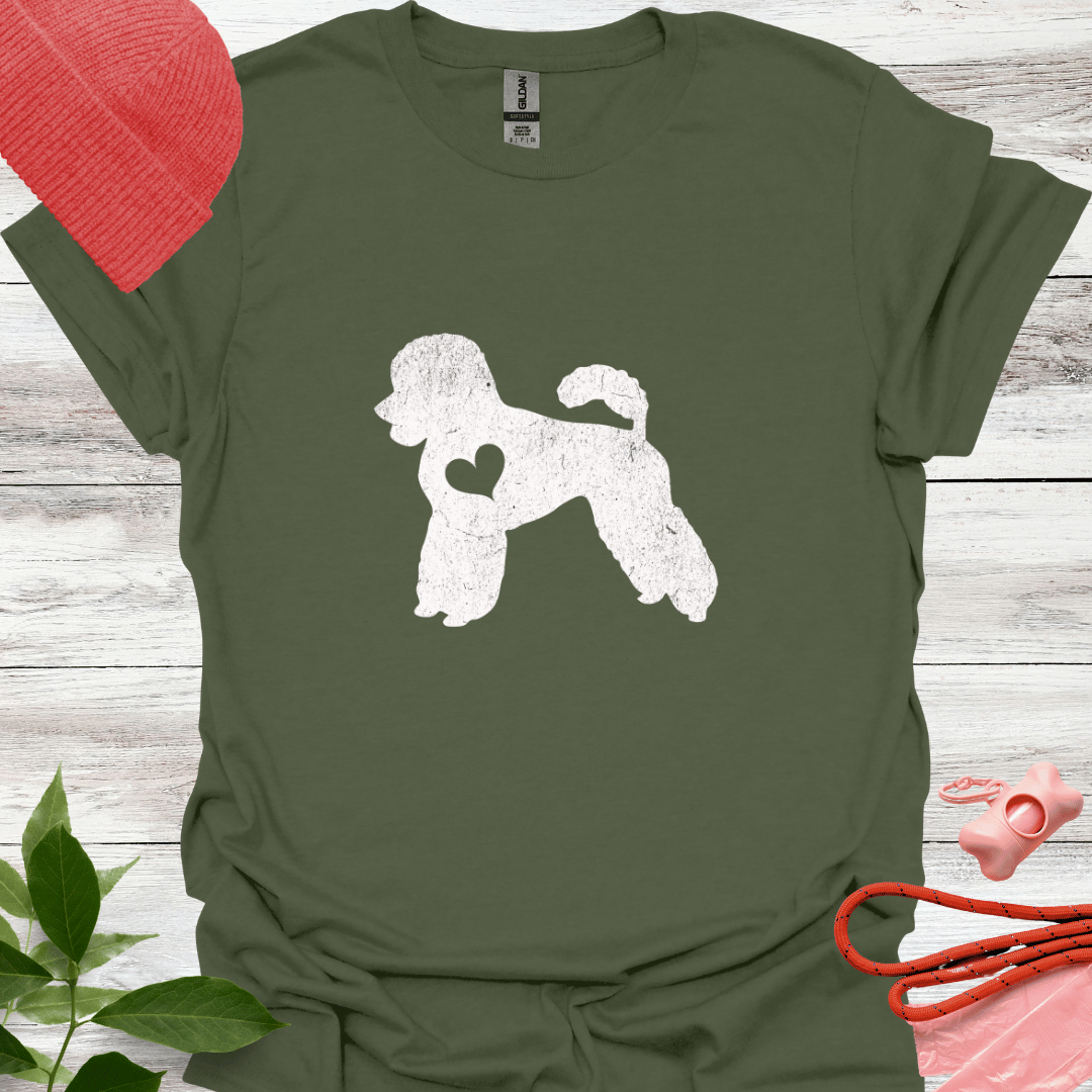 Pudel mit Herz, T-Shirt für Pudelliebhaber, Unisex Softstyle T-Shirt