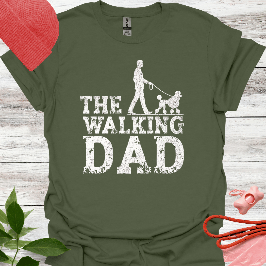 The Walking Dad, Lustiges T-Shirt für Pudelliebhaber, Unisex Softstyle T-Shirt