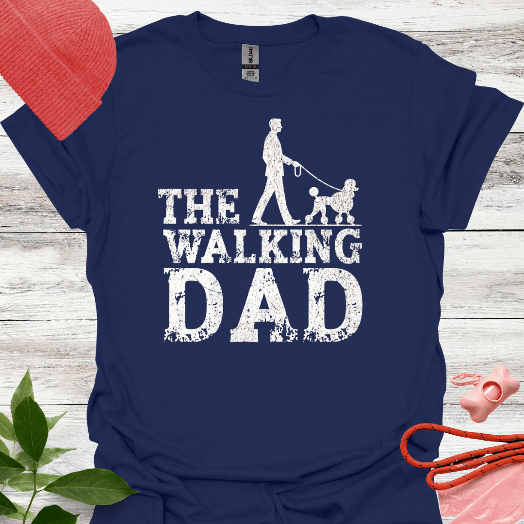 The Walking Dad, Lustiges T-Shirt für Pudelliebhaber, Unisex Softstyle T-Shirt