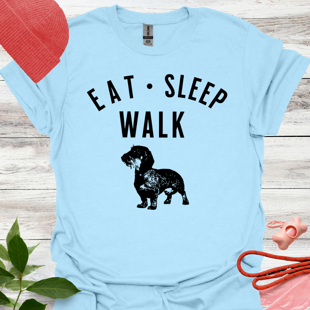 Eat, sleep, walk Dackel, Lustiges T-Shirt für Dackelliebhaber, Unisex Softstyle Shirt