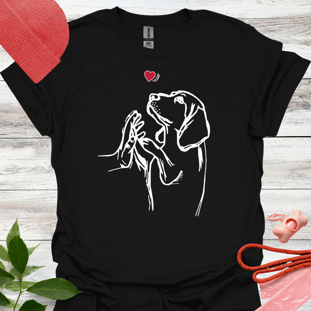 Hund legt Pfote in die Hand, T-Shirt für Hundeliebhaber, Unisex Softstyle T-Shirt