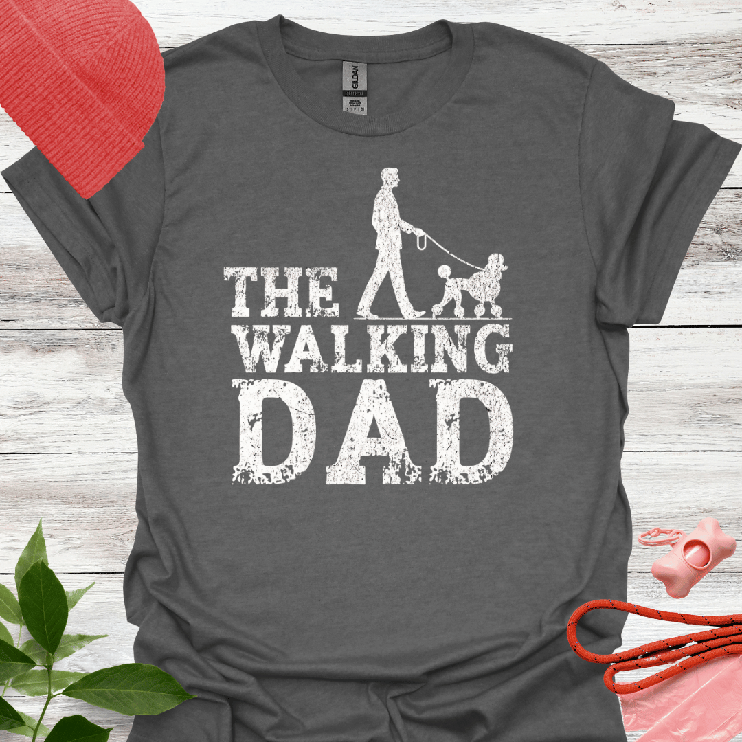 The Walking Dad, Lustiges T-Shirt für Pudelliebhaber, Unisex Softstyle T-Shirt