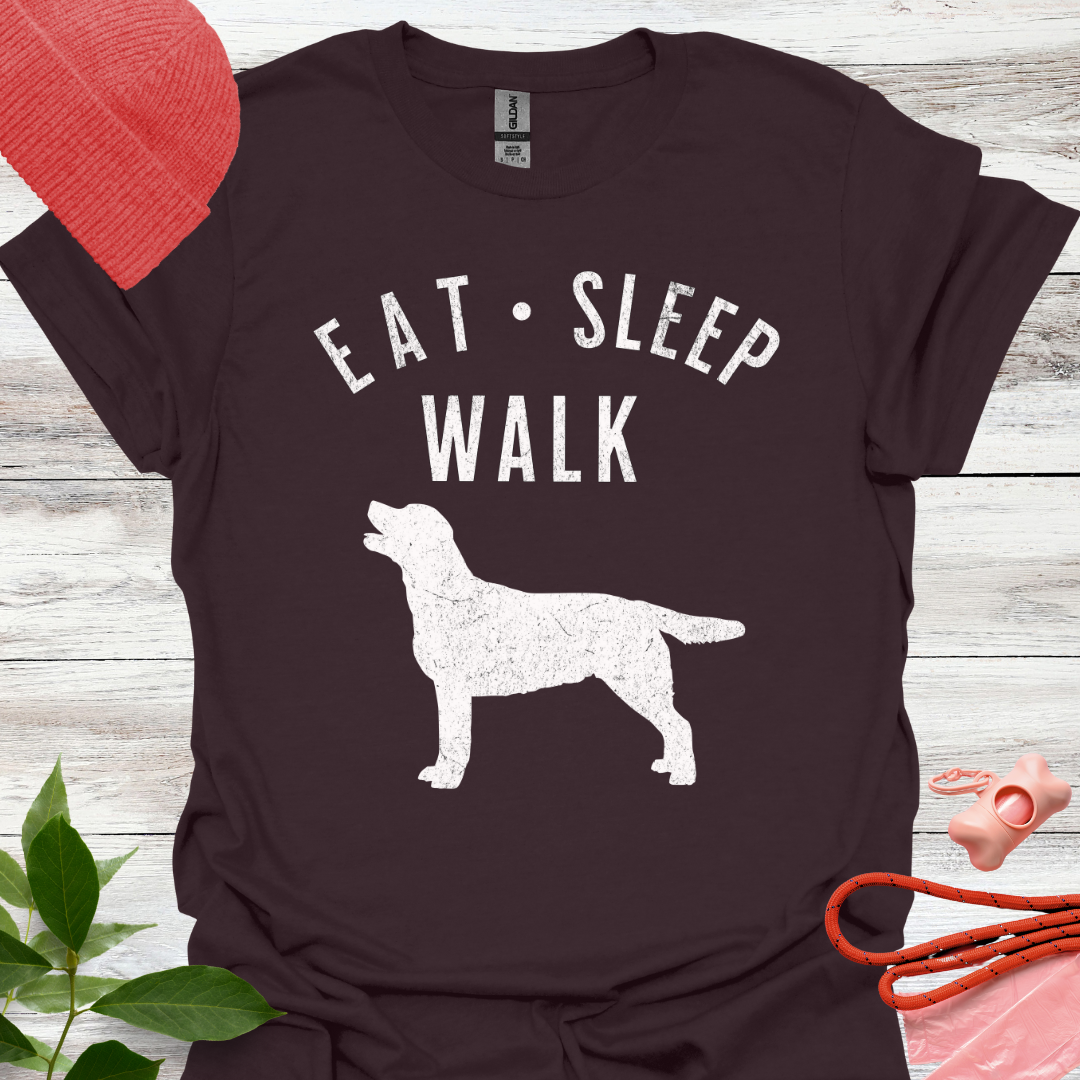 Eat, Sleep, Walk, Labrador, lustiges T-Shirt für Labradorliebhaber, Unisex Softstyle T-Shirt
