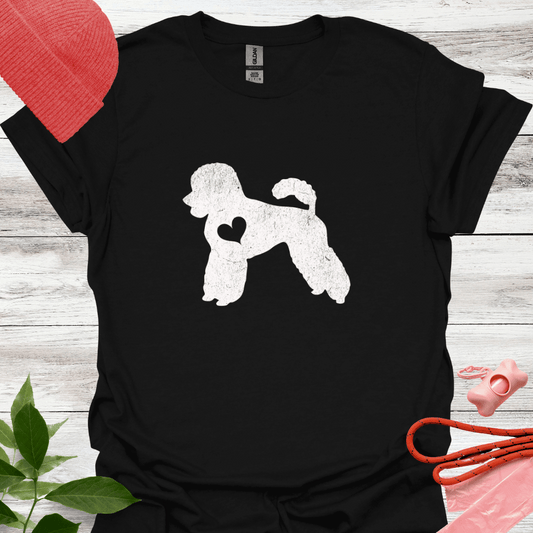Pudel mit Herz, T-Shirt für Pudelliebhaber, Unisex Softstyle T-Shirt