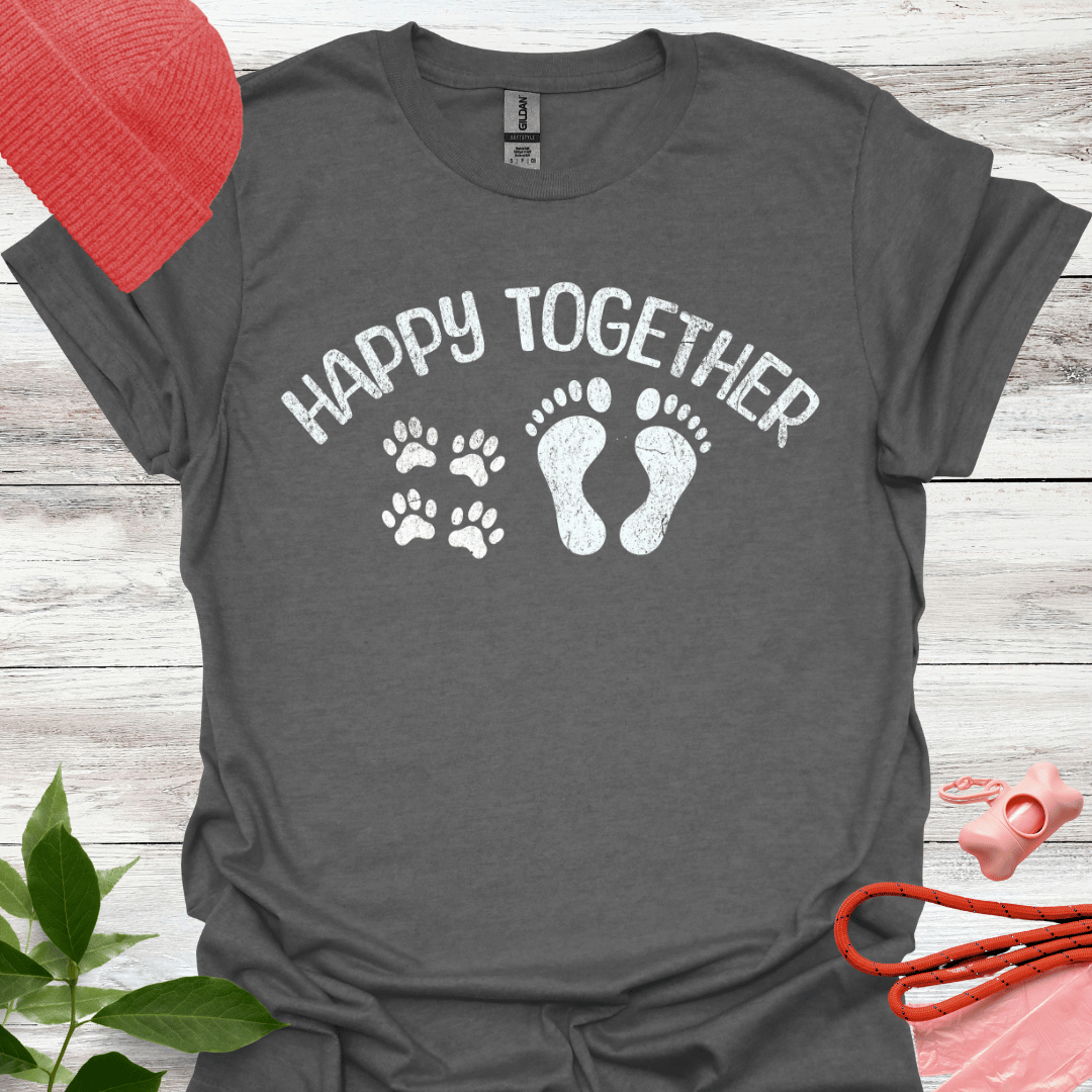 Happy Together, T-Shirt für Hundeliebhaber, Unisex Softstyle T-Shirt