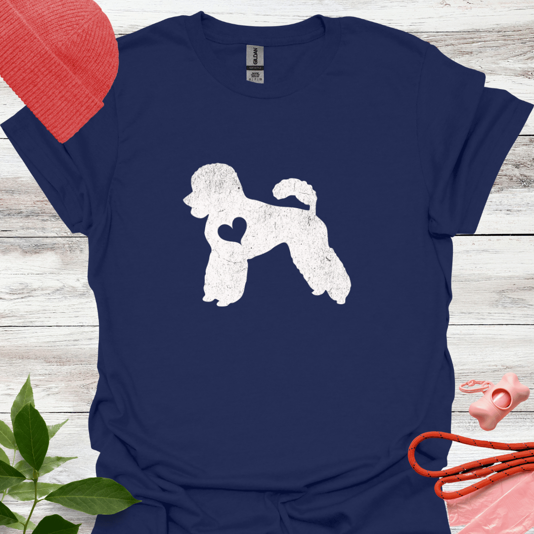 Pudel mit Herz, T-Shirt für Pudelliebhaber, Unisex Softstyle T-Shirt