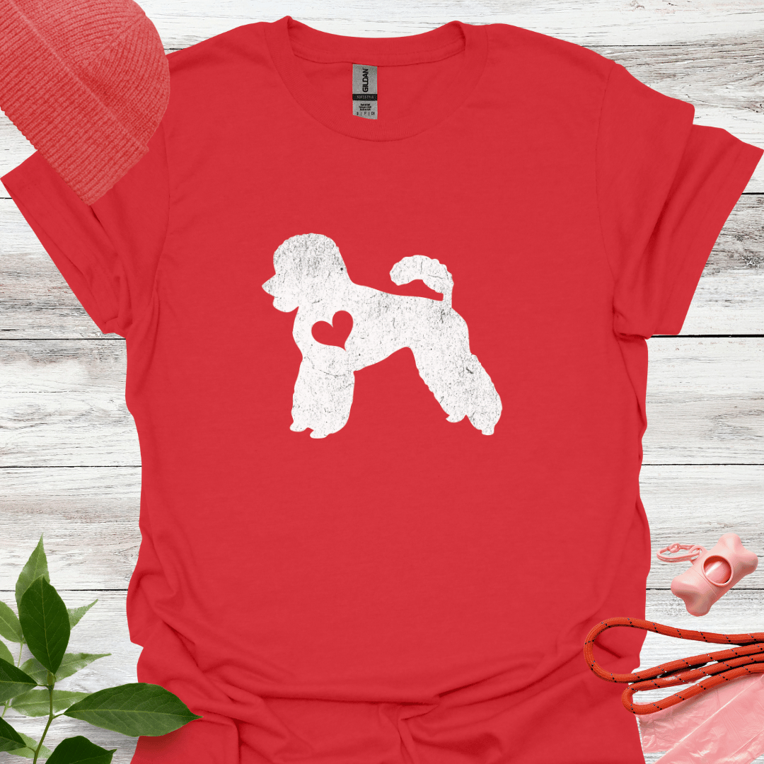 Pudel mit Herz, T-Shirt für Pudelliebhaber, Unisex Softstyle T-Shirt