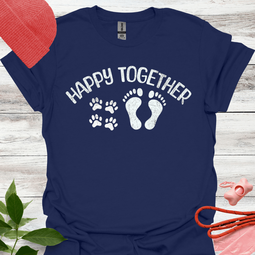 Happy Together, T-Shirt für Hundeliebhaber, Unisex Softstyle T-Shirt