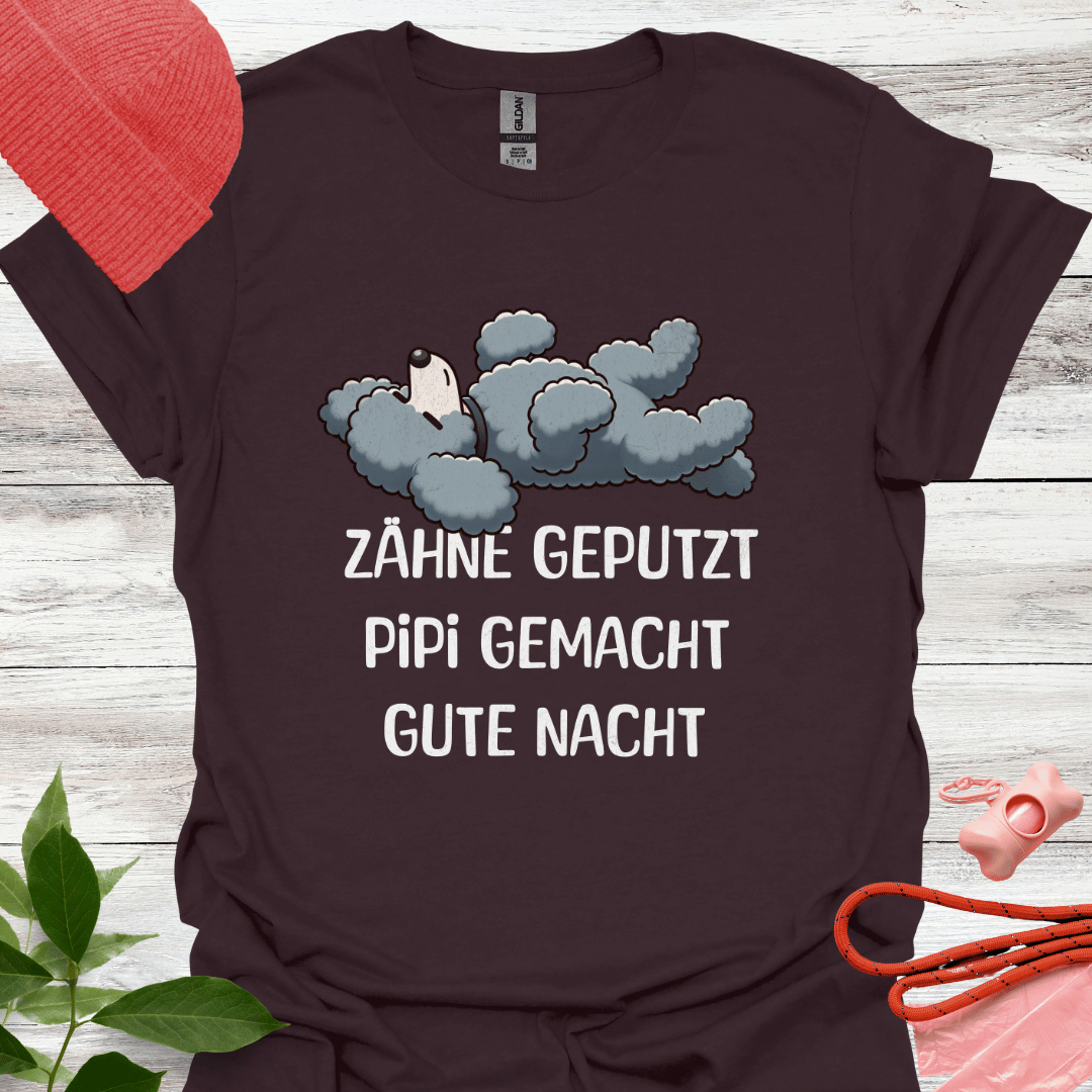 Süsses Schlafshirt, Zähne geputzt, Pipi gemacht, Gute Nacht, T-Shirt für Pudelliebhaber, Unisex Softstyle T-Shirt