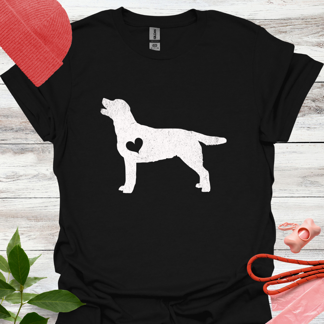 Labrador mit Herz, T-Shirt für Labradorliebhaber, Unisex Softstyle T-Shirt