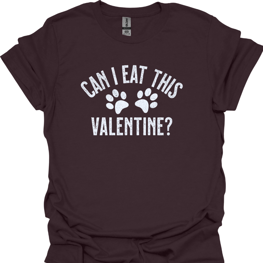 "Can I Eat This Valentine?" Lustiges T-Shirt Hundeliebhaber, Valentinsgeschenk