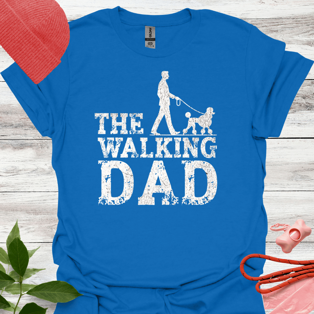 The Walking Dad, Lustiges T-Shirt für Pudelliebhaber, Unisex Softstyle T-Shirt
