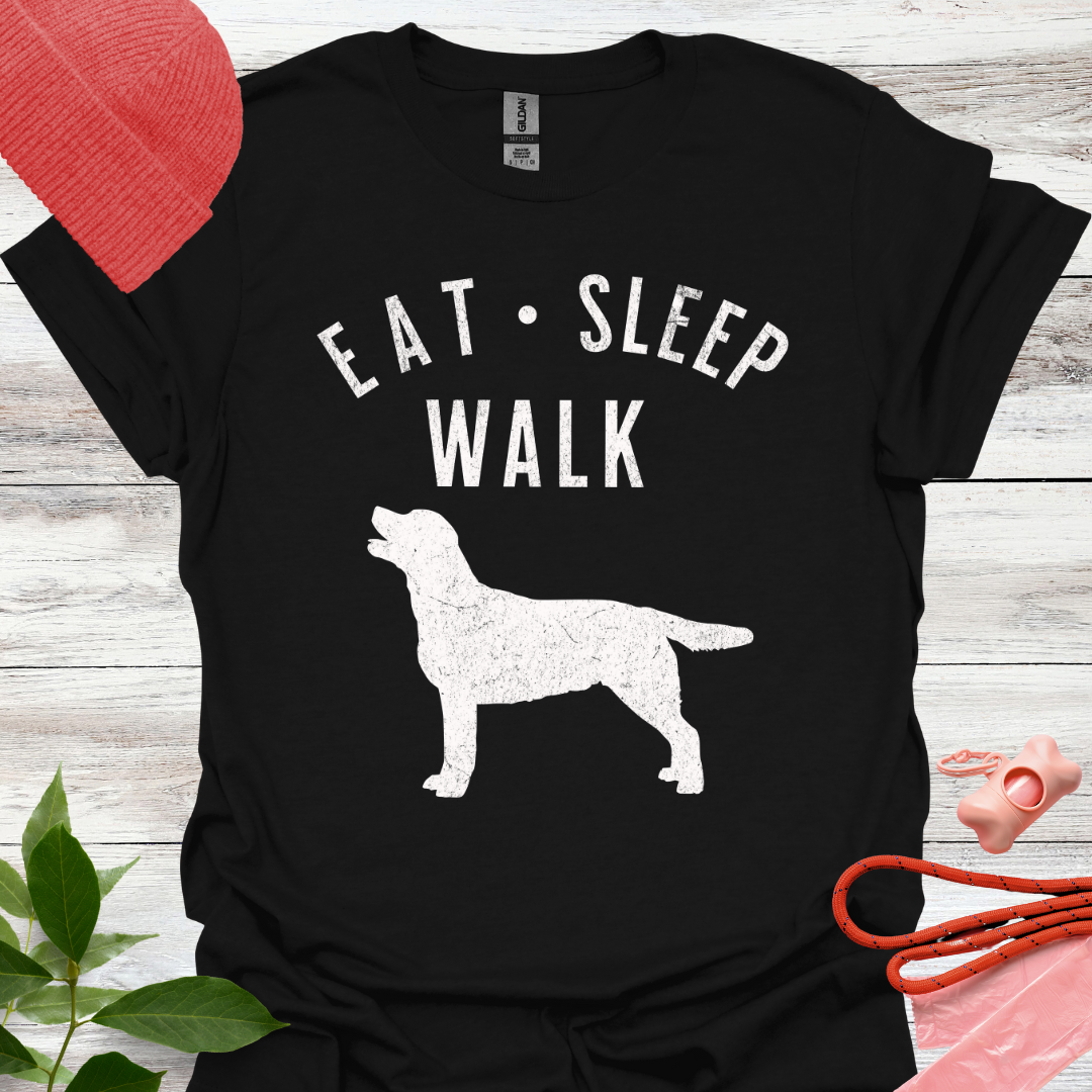 Eat, Sleep, Walk, Labrador, lustiges T-Shirt für Labradorliebhaber, Unisex Softstyle T-Shirt
