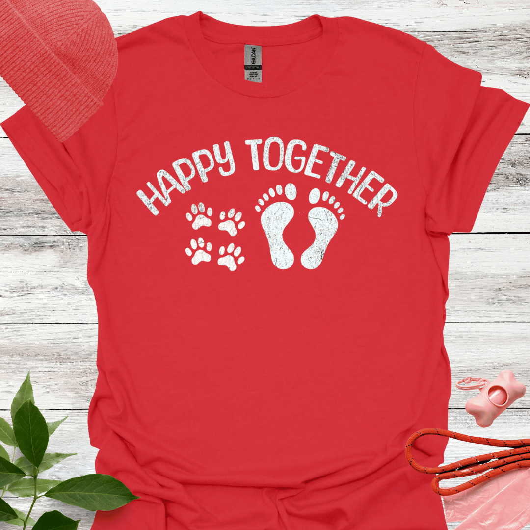 Happy Together, T-Shirt für Hundeliebhaber, Unisex Softstyle T-Shirt