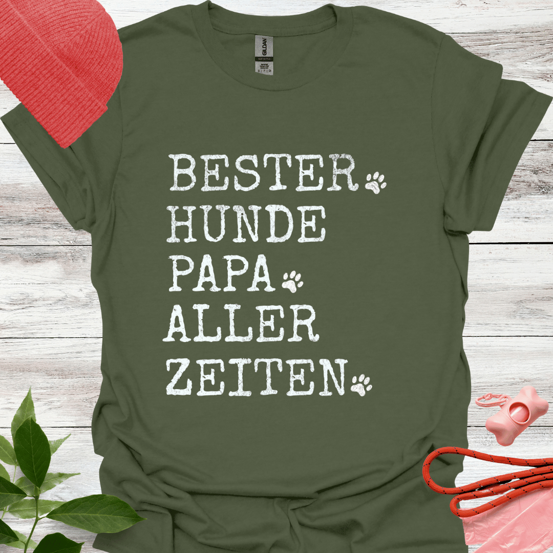 Bester Hunde Papa aller Zeiten, T-Shirt für Hundeliebhaber, Unisex Softstyle T-Shirt