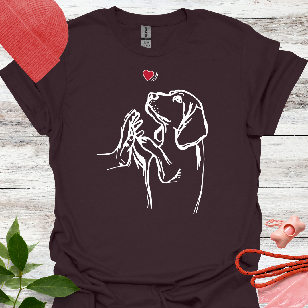 Hund legt Pfote in die Hand, T-Shirt für Hundeliebhaber, Unisex Softstyle T-Shirt