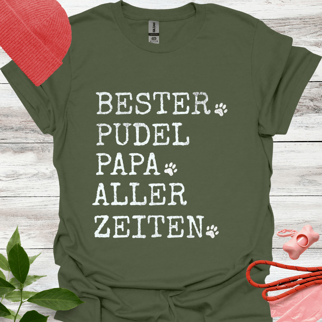 Bester Pudel Papa aller Zeiten, T-Shirt für Pudelliebhaber, Unisex Softstyle T-Shirt