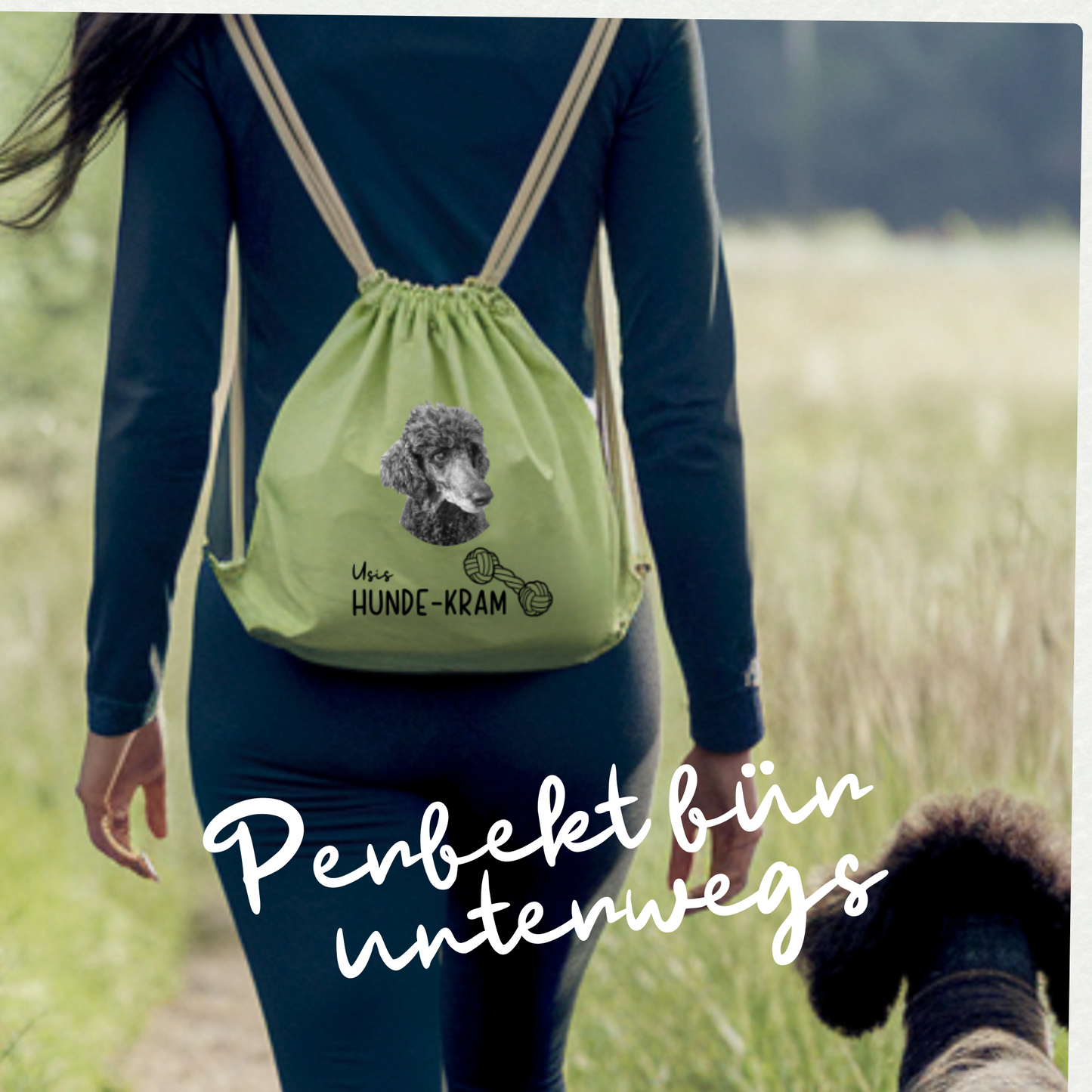Personalisierter Turnbeutel mit Hundefoto & Namen