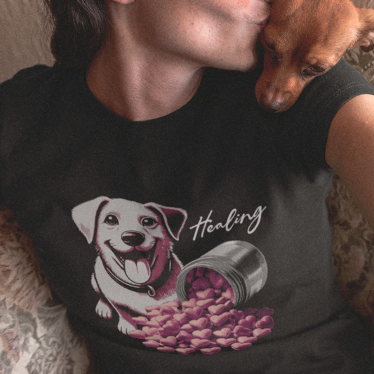 Organic Shirt - Healing Dog - Fitted Ladies Organic Shirt