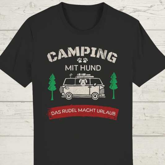 ST/ST Creator T-Shirt Camping mit Hund. Das Rudel macht Urlaub