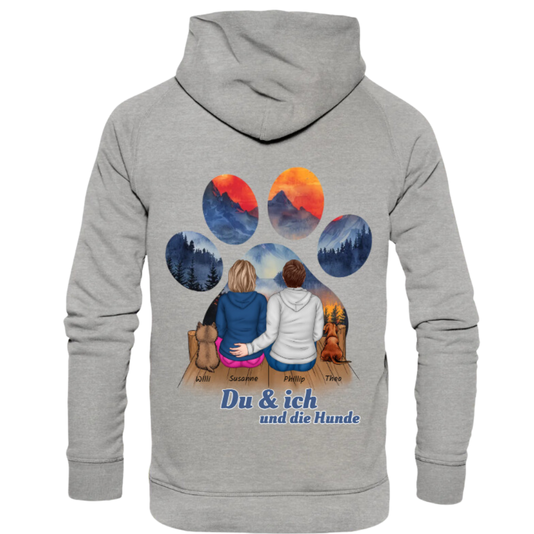 Kuscheliger Hoodie für Paare "Du & ich und der Hund -  Unisex Hoodie