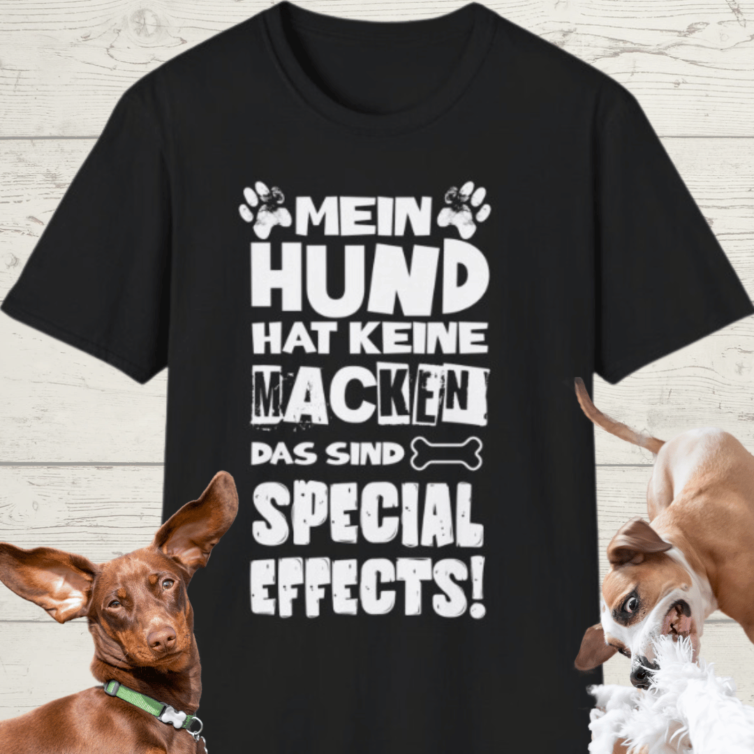 Damen Premium Bio T-Shirt "Mein Hund hat keine Macken, das sind Special Effects"