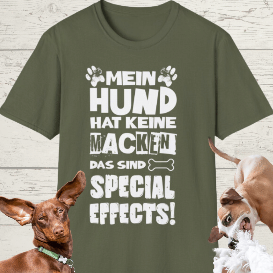 Herren Premium Bio T-Shirt "Mein Hund hat keine Macken, das sind Special Effects"