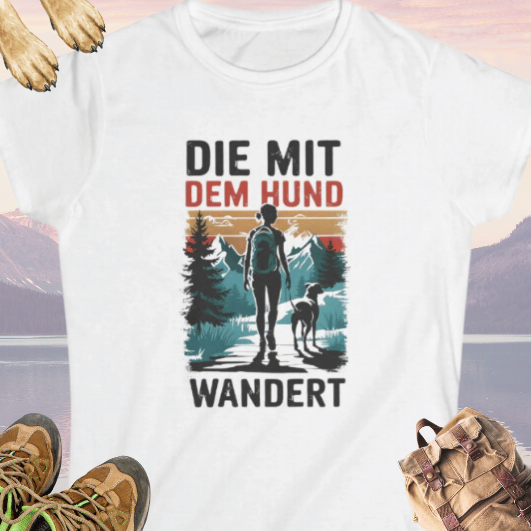 Die mit dem Hund wandert - Fitted Ladies Organic Shirt