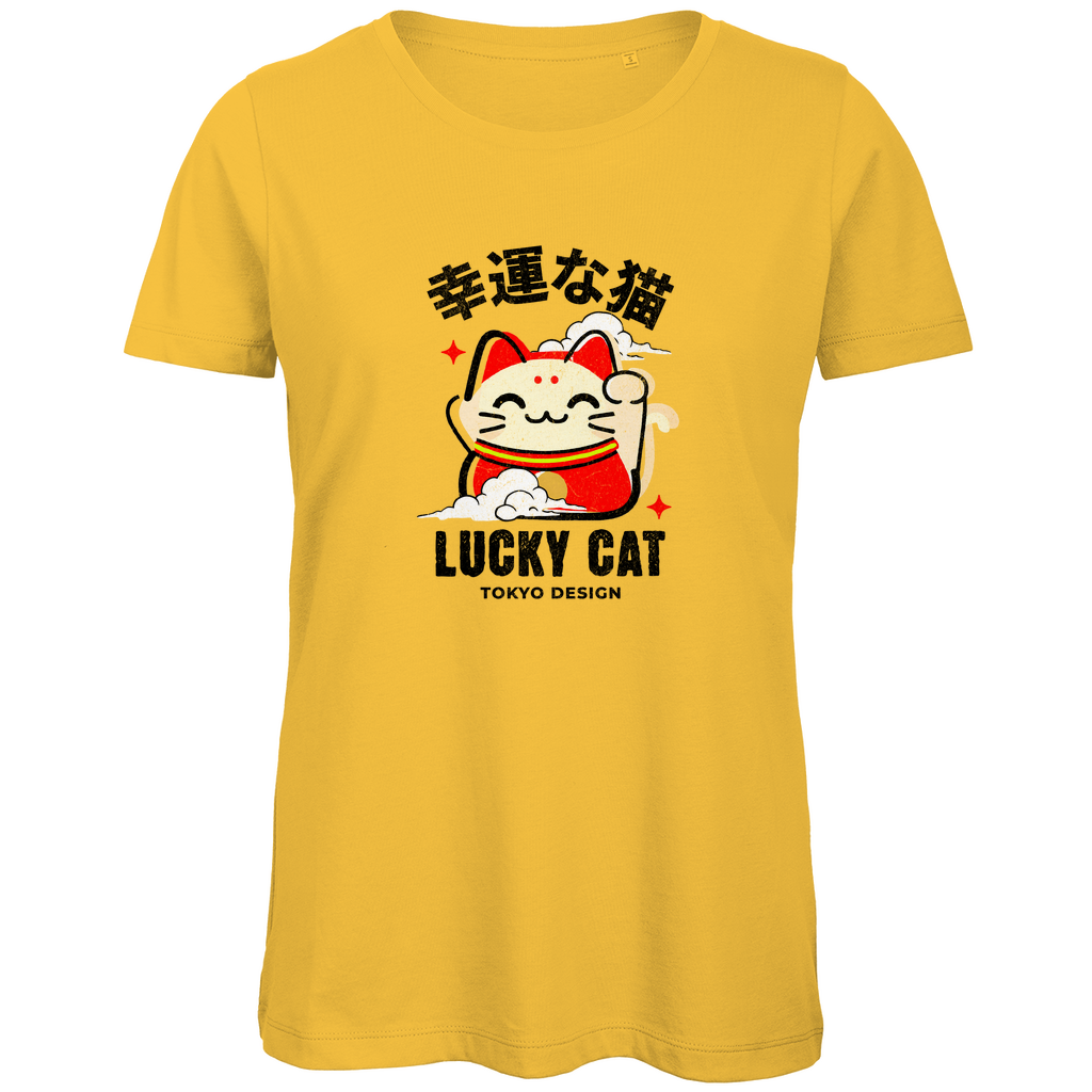 Damen Premium Bio T-Shirt "LUCKY CAT"