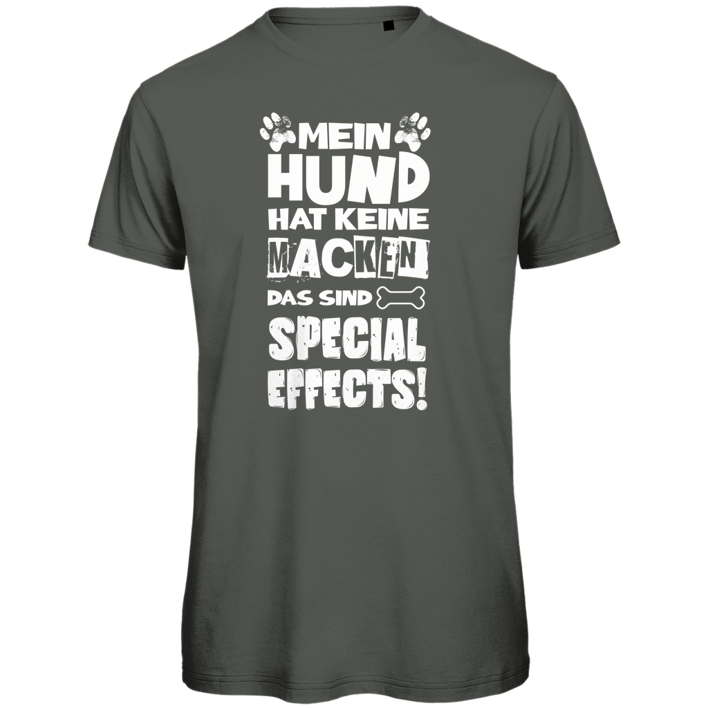 Herren Premium Bio T-Shirt "Mein Hund hat keine Macken, das sind Special Effects"