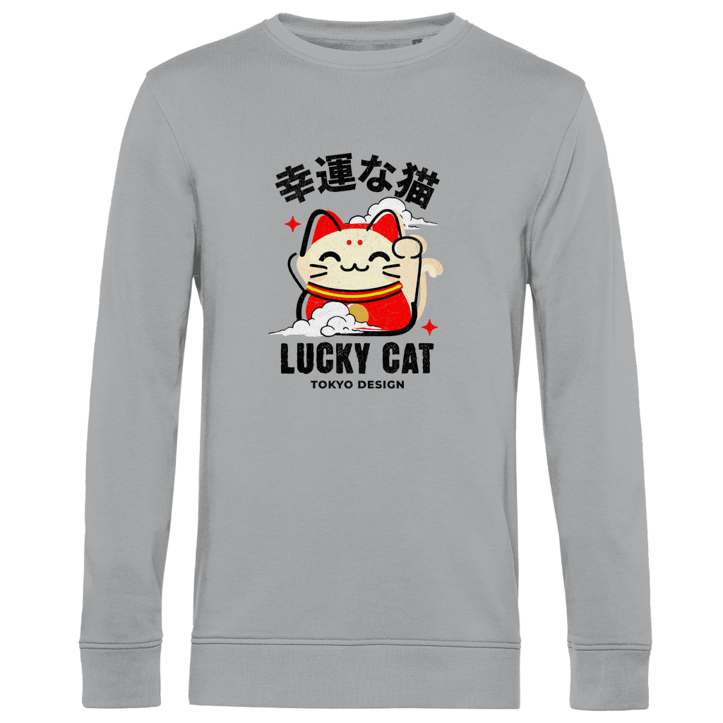 Herren Premium Bio Sweatshirt "LUCKY CAT"