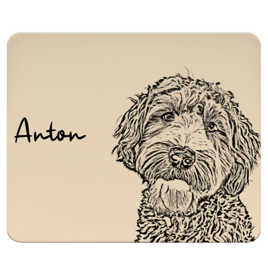 Personalisiertes Haustier-Mousepad mit Skizzeneffekt